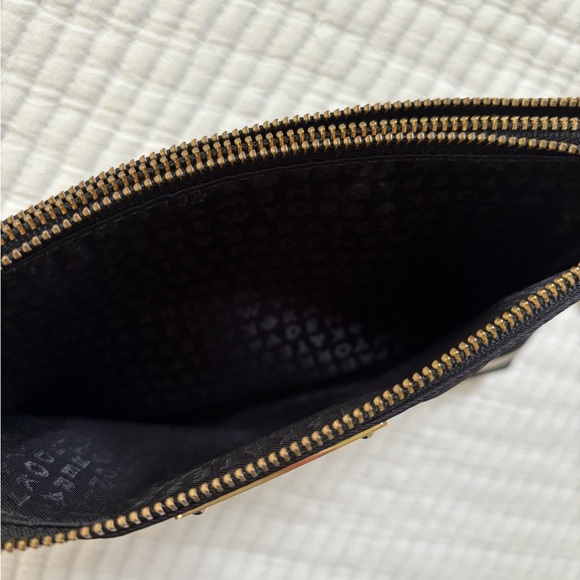 Kate Spade Leoni Wilson Road Nylon Wristlet, French Stripe Black and Cream - Picture 12 of 15